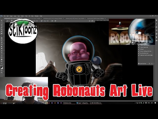 Robonauts art creation #liveart #cartooning #liveartwork