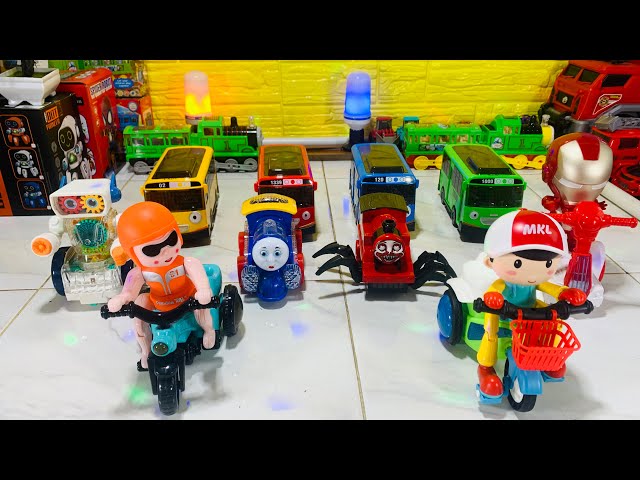 little robot toys, bicycle robots, Thomas trains, choo choo charles, ironman robots,tayo and friends