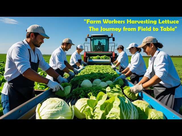 The Iceberg Lettuce Harvest: How Farmers Produce Tons of Crisp Greens | Farming Documentary