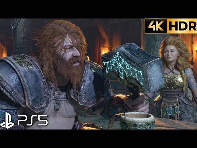 GOD OF WAR RAGNAROK  Walkthrough Gameplay Part 23 - Drunk Thor & Atreus Start Fight In Asgard Pub