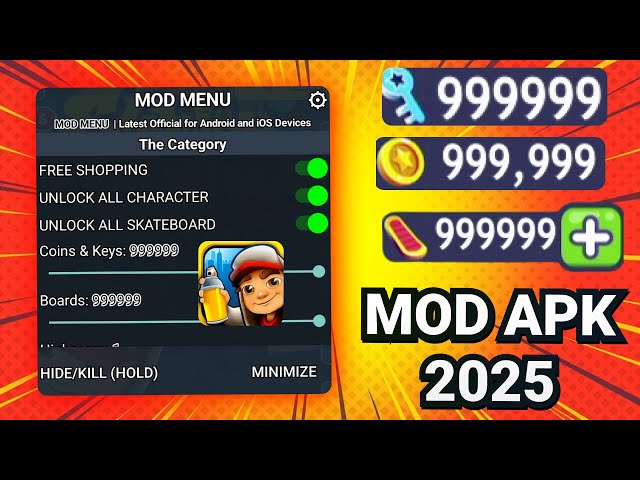 Subway Surfers Mod APK (2025) - Unlimited Keys, Coins & Skins for iOS/Android