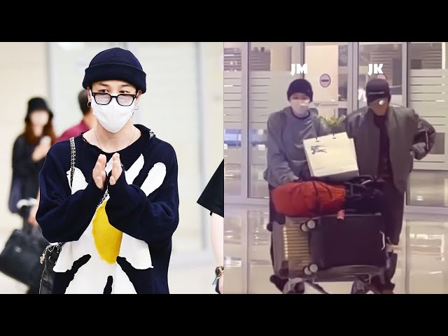 BTS Jimin and Jungkook at the airport, ARMYs are excited !!  But where are they going ??