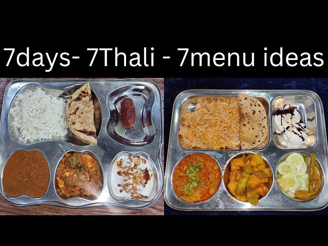 7 days 7 thali - 7 types of menu ideas for every woman.. आज क्या बनाऊ वाली problm हुई खत्म #thali