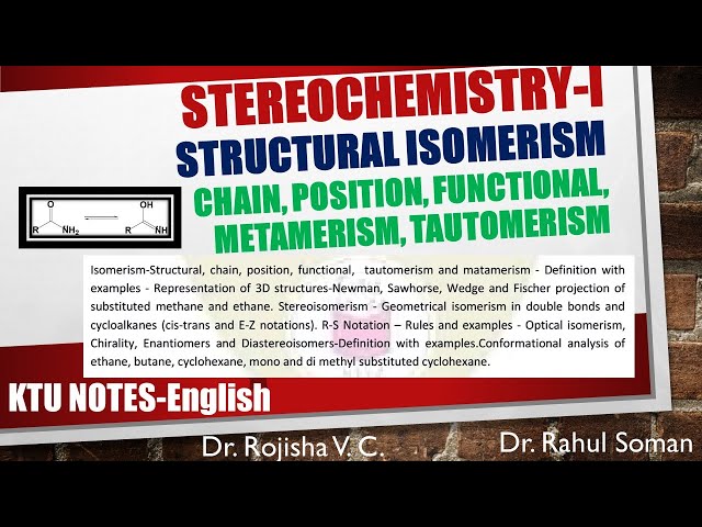 STRUCTURAL ISOMERISM (English) Introduction to Isomerism Engineering Chemistry KTU CYT100-S2-CH