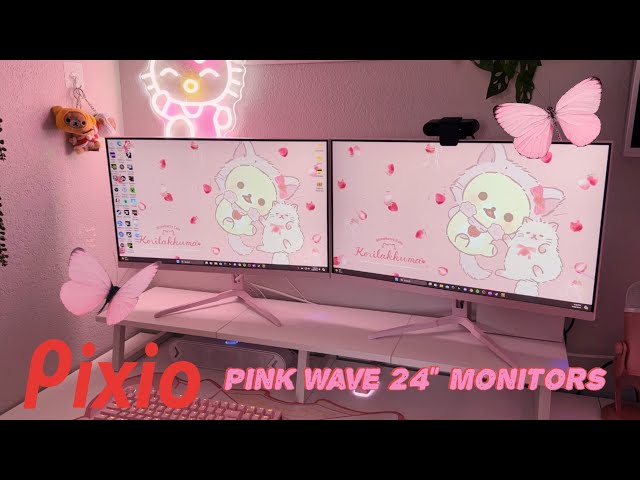 💕 unboxing pixio wave 24” pink monitors