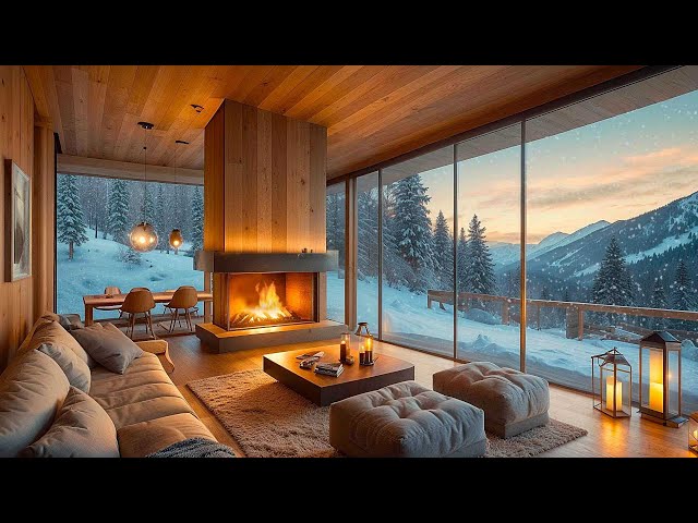 ❄️ Winter Jazz by the Fireplace 🎷 Cozy Cabin Ambience & Smooth Relaxing Music