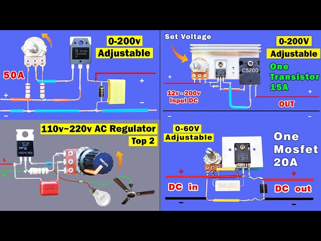 How to make DC voltage regulator experiments, using MOSFET and Transistors