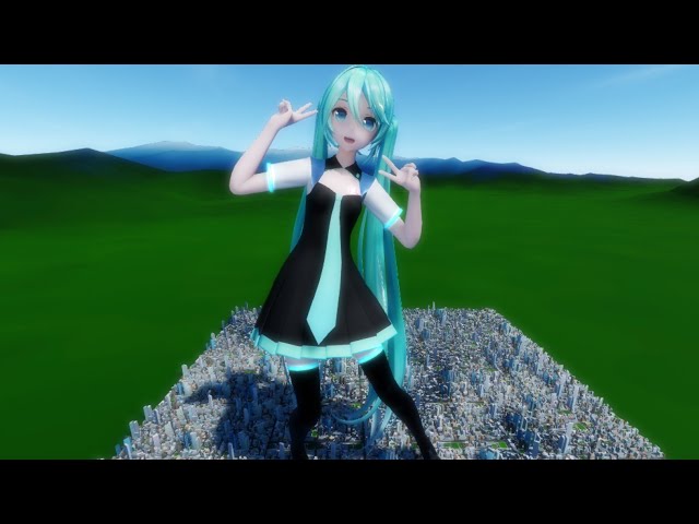 [VR180MMD巨大娘Giantess]ミクさんのダンスを見る特等席！Special seats for watching Miku's dance![小人視点][vibration free]