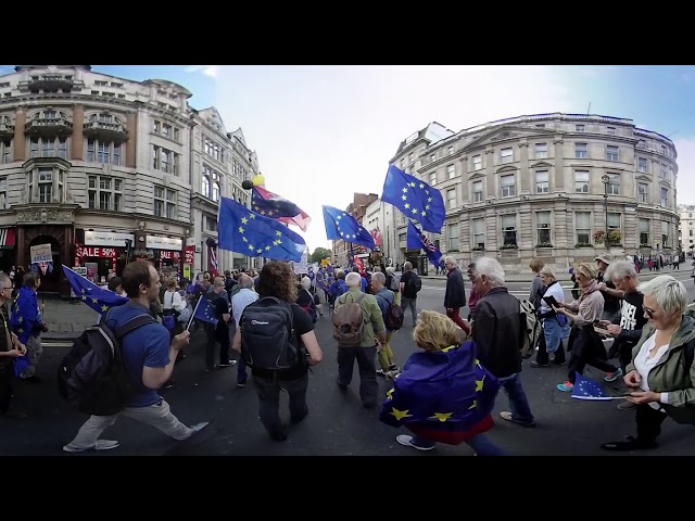 The best anti-brexit slogans of The People's March for EU - 3D 360 VR - Spatial Audio