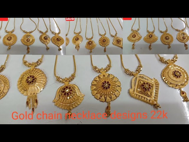 Gold chain necklace designs 22k jewellery collection || 22k gold chain locket necklace designs 2025