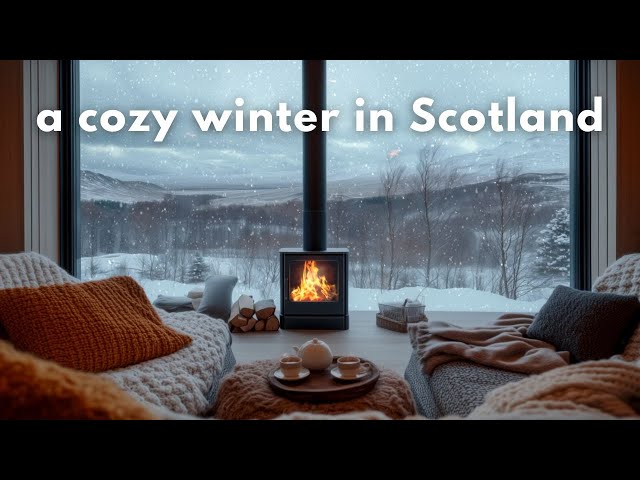 Cozy Winter Ambience ❄️ Blizzard, Fireplace and Snowfall in a Cozy Winter Cabin