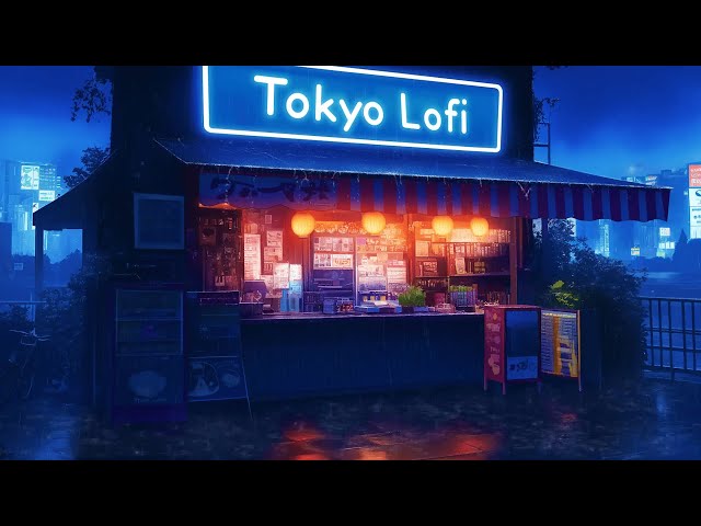 1980s & 90s Lofi Hip Hop Beats 📺 Cozy Ramen Shop & Vintage Small Tokyo Town 🏮 Lofi Rain Playlist