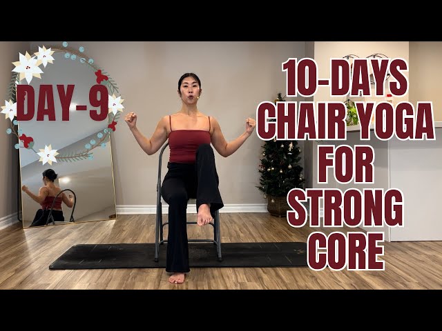 10-Days Chair Yoga Flow for Strong Core Series | Cardio, Abs, Obliques, Back, Hips || Day-9