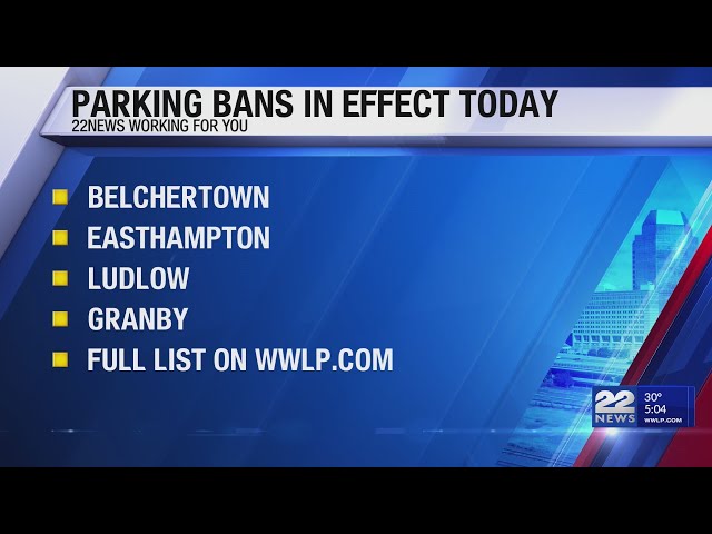 Parking bans issued in western Massachusetts