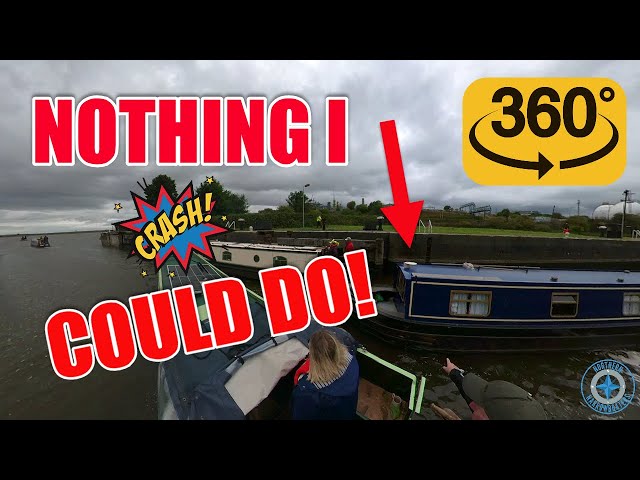 NARROWBOAT CRASH | INSTA360 | Leaving Marsh Lock | River Weaver