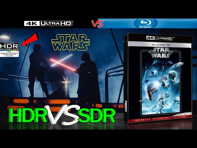 Star Wars Episode V The Empire Strikes Back 1980 HDR ANALYSIS 4K Blu Ray vs 1080p BD SDR 100nits