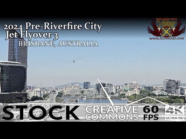 2024 Pre-Riverfire City Jet Flyover 3-BRISBANE, AUSTRALIA [STOCK CC]