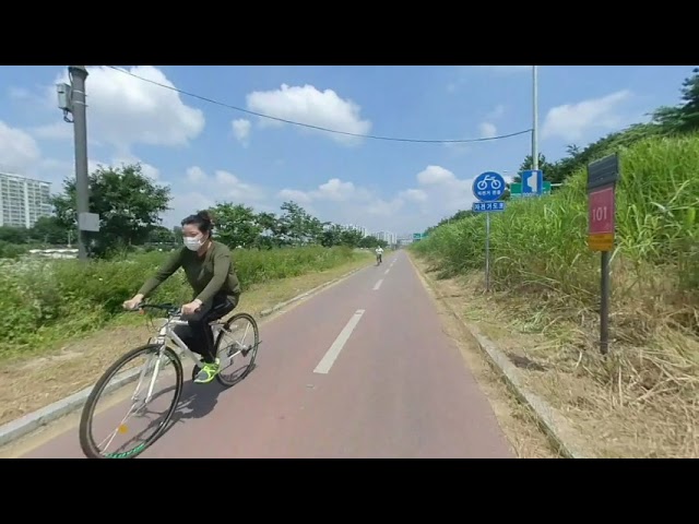 대한민국 자전거 여행 중랑천 자전거길  180도 5K  Korea Bicycle Trip Jungnangcheon Bicycle Road 180 Degree 5K 3D Video