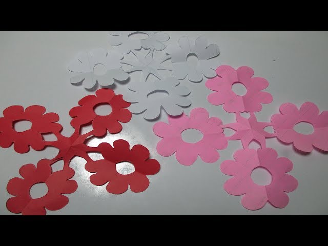 How to Make Paper Kirigami Flowers for Beginners/Easy Paper Snowflake/DIY Paper Cutting Craft.