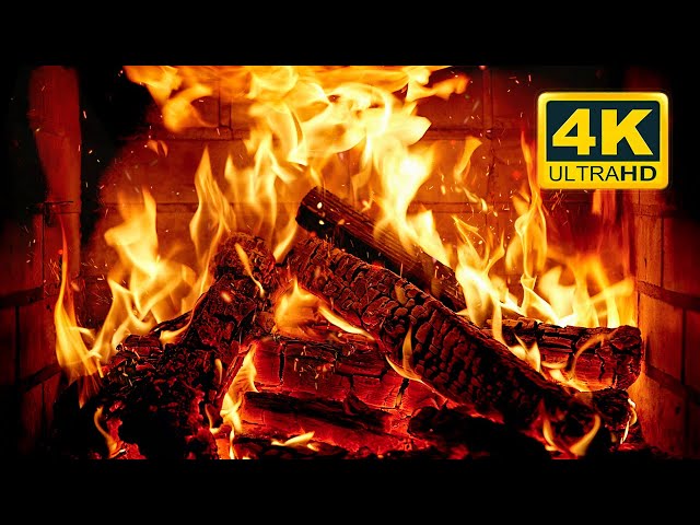 🔥 Cozy Fireplace 4K (12 HOURS). Fireplace with Crackling Fire Sounds. Crackling Fireplace 4K