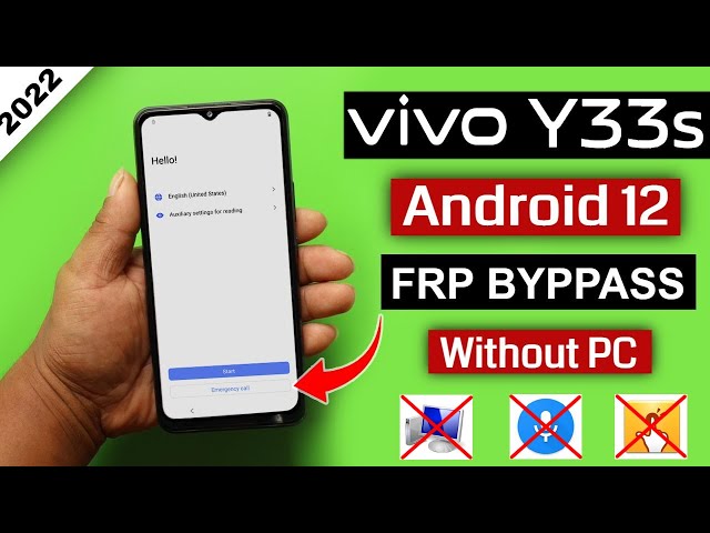 Vivo Y33s (V2109) Android 12 Frp Bypass/Google Account Remove Without Pc New Method 2022