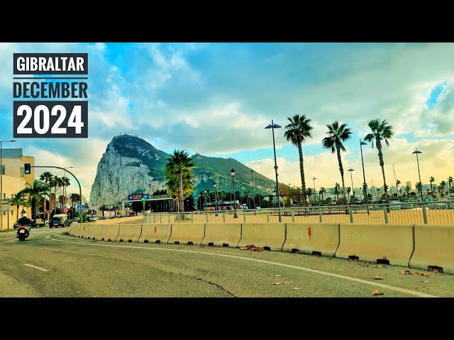 [4K][HDR] Gibraltar / La Linea - cloudy day drive (28.12.2024)