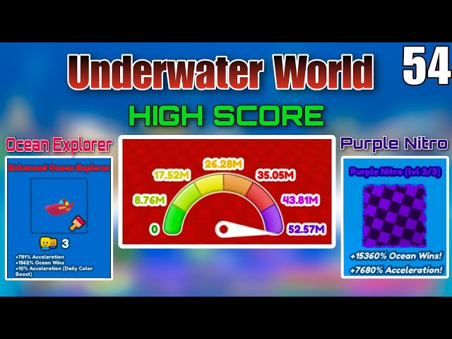 UNDERWATER WORLD OCEAN EXPLORER | HIGH SCORE - 52M | RACE CLICKER & EP-54 (HMJ 10 Roblox)