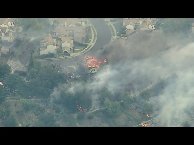 Eaton Fire aerial footage around Altadena