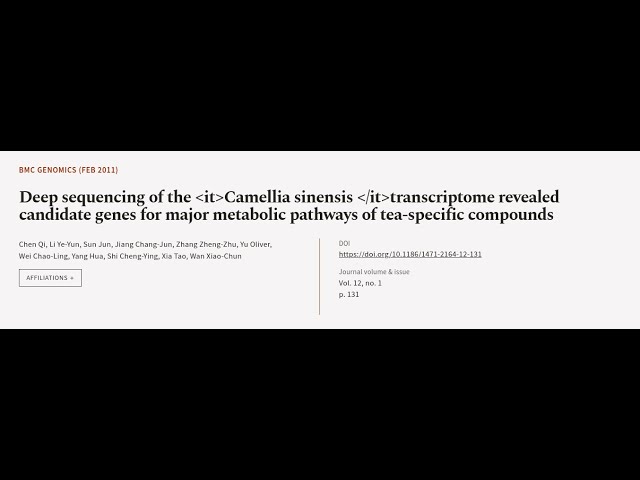 Deep sequencing of the Camellia sinensis transcriptome revealed candidate genes for m... | RTCL.TV