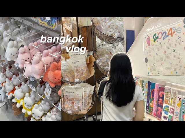 bangkok vlog 🇹🇭 shopping in thailand, muji, siam square malls, pop mart unboxing, stationery shops