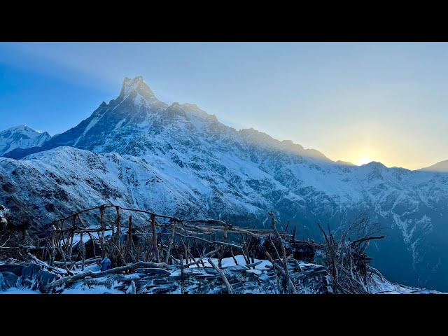 Mardi Himal Base Camp Trek Nepal - Incredible Sunrise over the Annapurna Range/Machapuchare