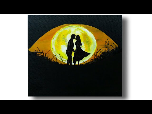 Couple Loves in My Eyes | Easy Acrylic Painting Using Masking Tape #16 | Satisfying ASMR