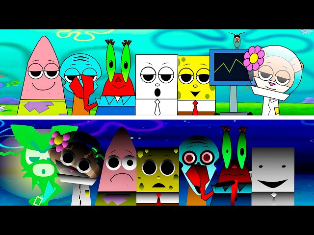 Incredibox Sprunki VS Everyone Is SpongeBob | Horror Vs Normal Versions (All Characters Comparison)