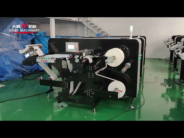 High speed 470mm double arm support adhesive label paper slitting and rewinding machine