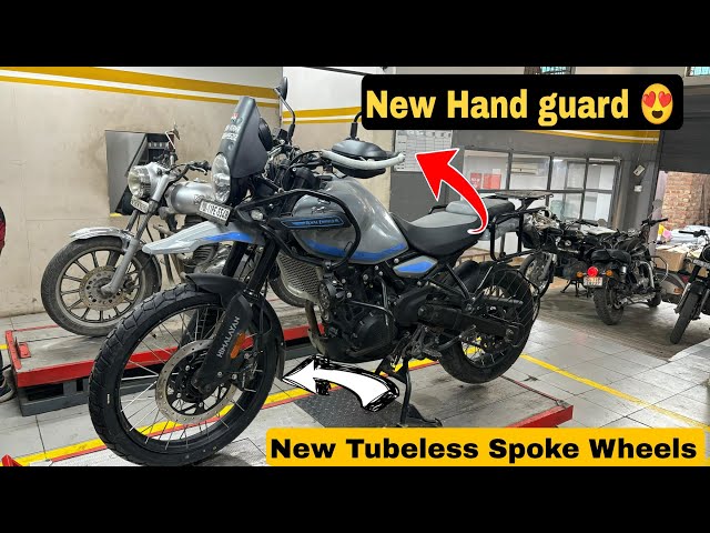 HOW TO INSTALL TUBELESS RIMS And Hand Guard ON HIMALAYAN 450 | Cost & Fitting ? Parts ? Tyre Change?