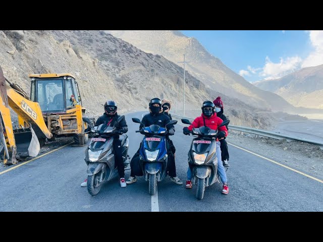 way to mustang by scooter we stayed at jomsom bazar #mustang #trip #vlog #roadcondition