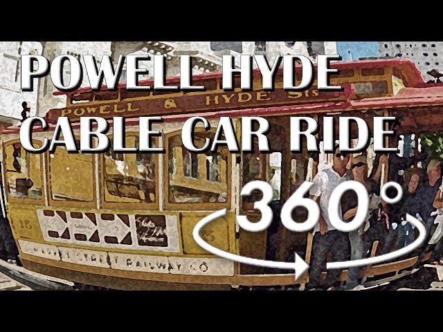 Complete 360 Video Ride Hyde Powell Cable Car San Francisco (part 2 of 2) Rainy Day