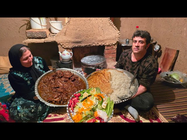 Cooking Fesenjan with a rural family in Iran | A taste of authentic and simple village life #village