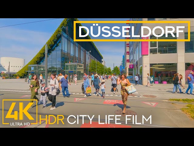 Relaxing City Life of Düsseldorf, Germany in 4K HDR - Visiting Most Vibrant European Cities