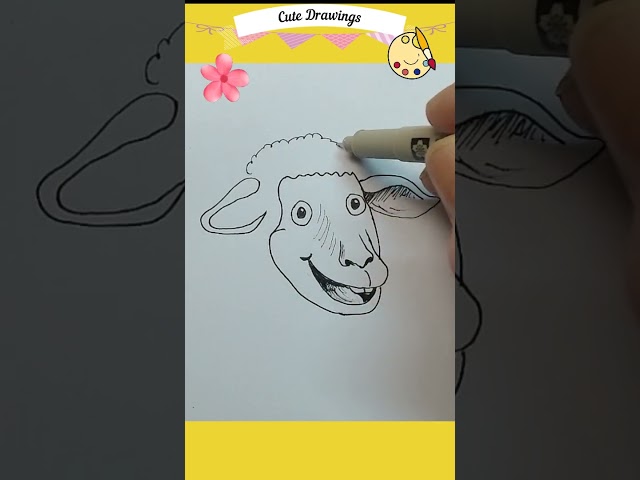 How to draw a happy Sheep! Cute Drawings!