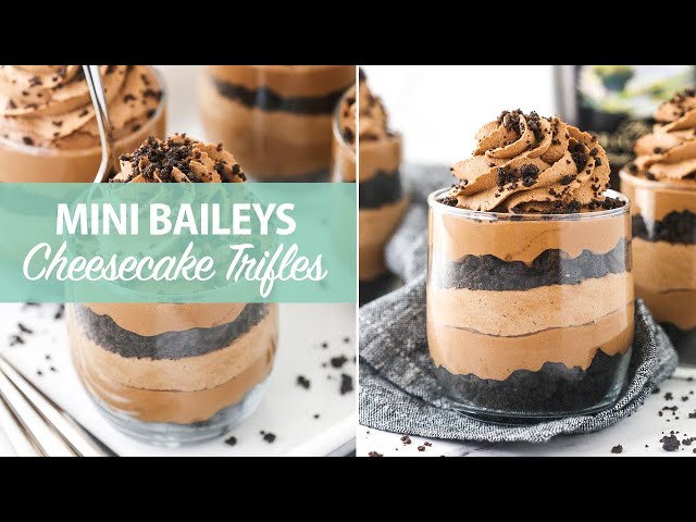 Mini Baileys Chocolate Cheesecake Trifles