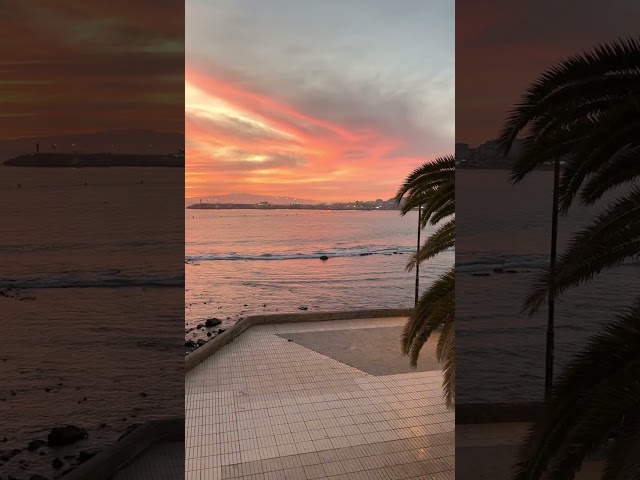 Stunning Sky Sunset over Los Cristianos Tenerife.Arona Gran Restaurant Terrace