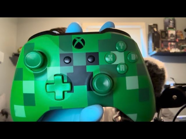 ASMR unboxing Minecraft Creeper Xbox controller