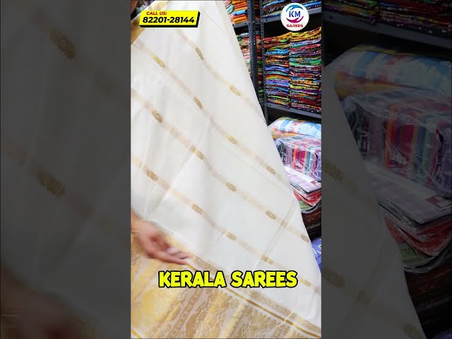 Kerala saree collections🤩🤩#trending #viralvideo #kmsarees #madurai #cottonsareewholesale