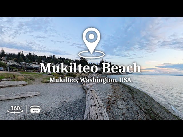 Explore an immersive 360° VR experience of Mukilteo Beach in Mukilteo, Washington, USA!