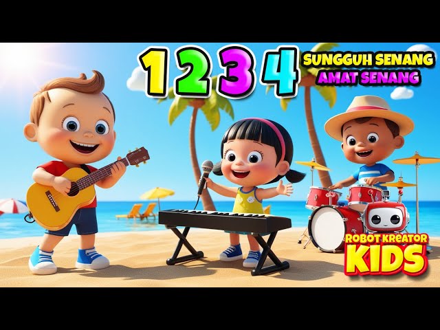 1234 SUNGGUH SENANG AMAT SENANG | LAGU ANAK BATITA DAN BALITA | LAGU ANAK TK DAN PAUD