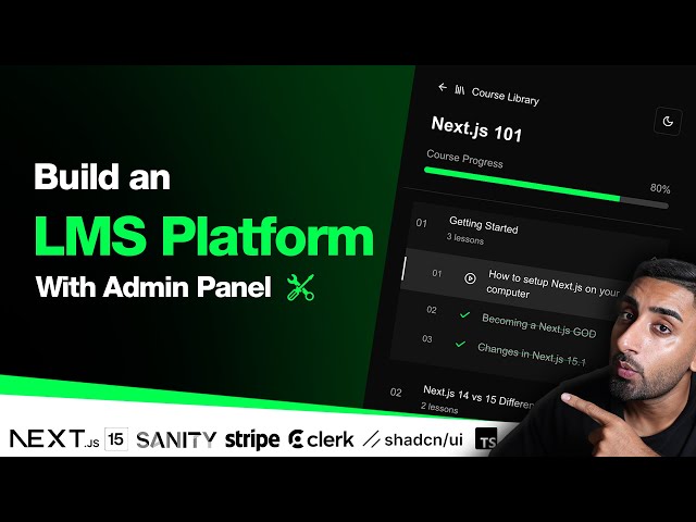 🔴 Let's build a Course Platform LMS with Admin Dashboard! (NEXT.JS 15, Sanity, Stripe, Clerk, TS)