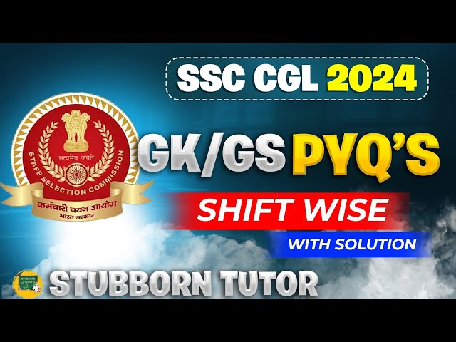 SSC CGL 2024 GS/GK PYQ's (All Shifts )  Important For All SSC EXAM #ssccgl #ssc #pyq