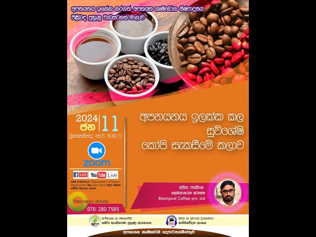 අපනයනය ඉලක්ක කල සුවිශේෂී කෝපි සැකසීමේ කලාව