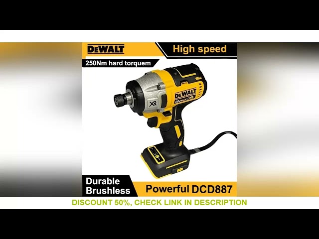 Dewalt DCD887 Cordless Impact Driver Electric Drill With 18V Lithium-ion Battery Brushless Motor LED